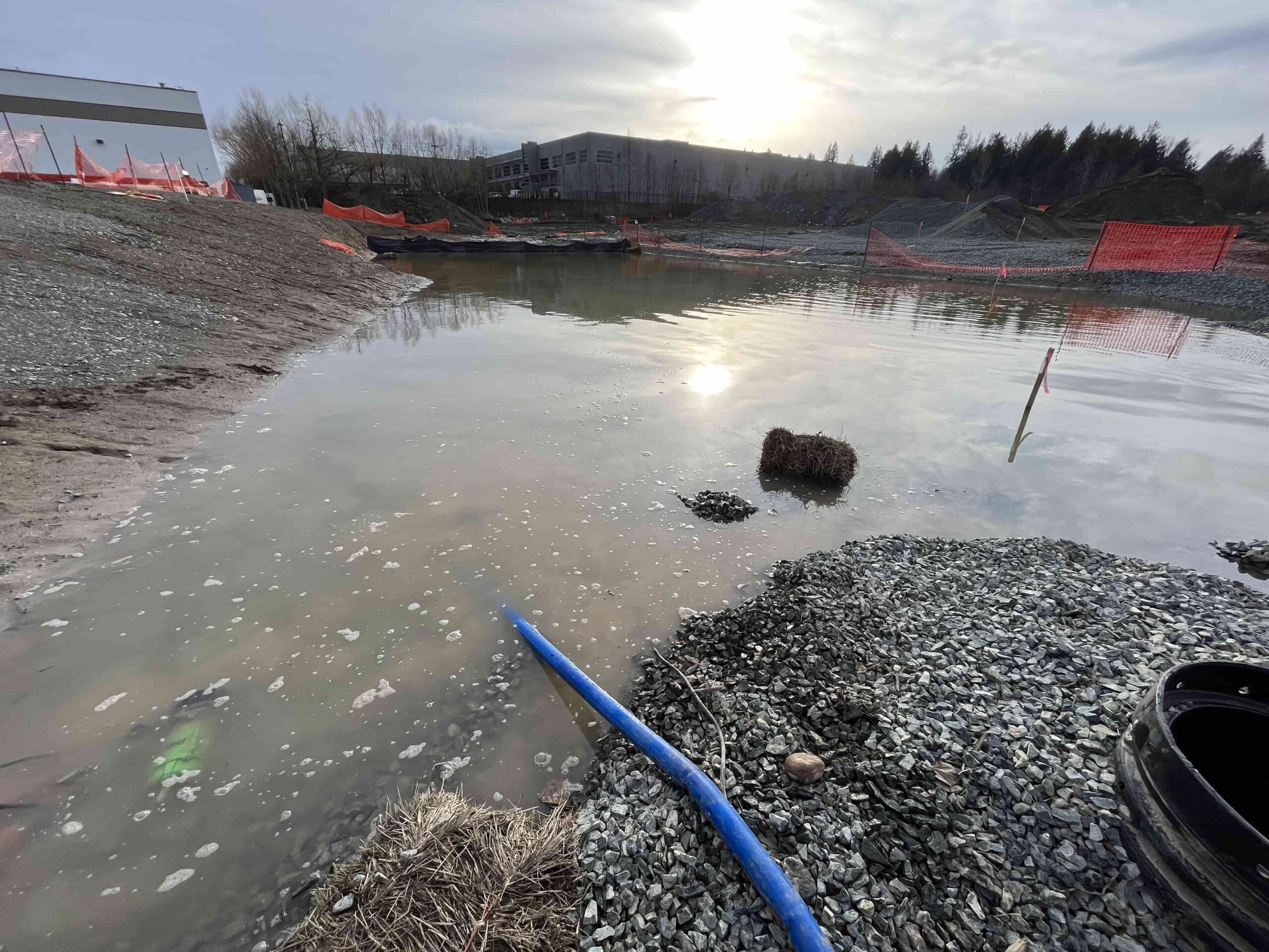 TigerFloc flocculant system clarifying runoff to improve water efficiency on job sites in Canada
