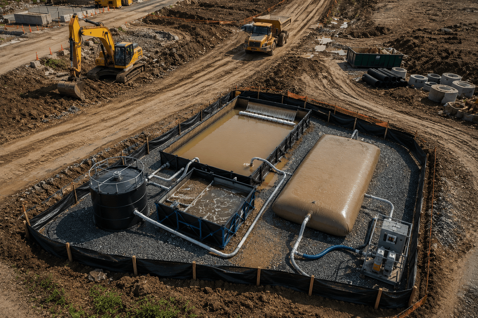 Temporary Water Treatment Systems on Active Construction Sites